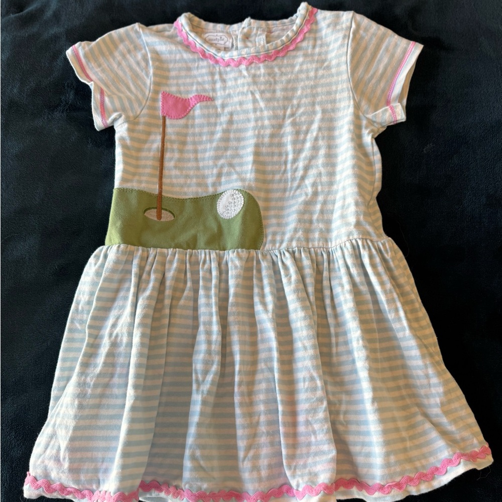 Mud Pie Striped Dress with Golf Design